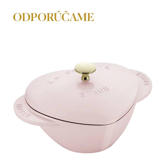 Liatinový hrniec v tvare srdca, 20 cm / 1,75 l, ružový