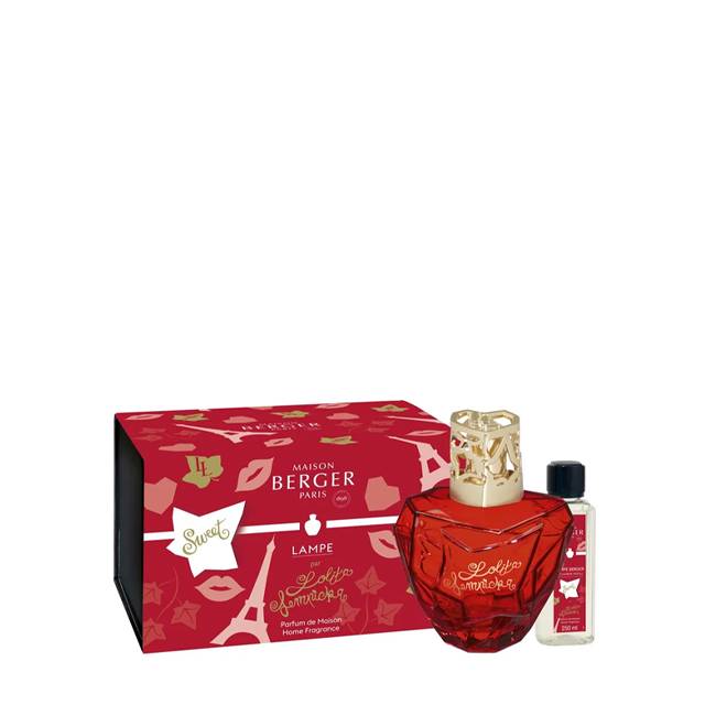 Darčeková sada: katalytická lampa Lolita Lempicka - Sweet, červená + náplň 250 ml