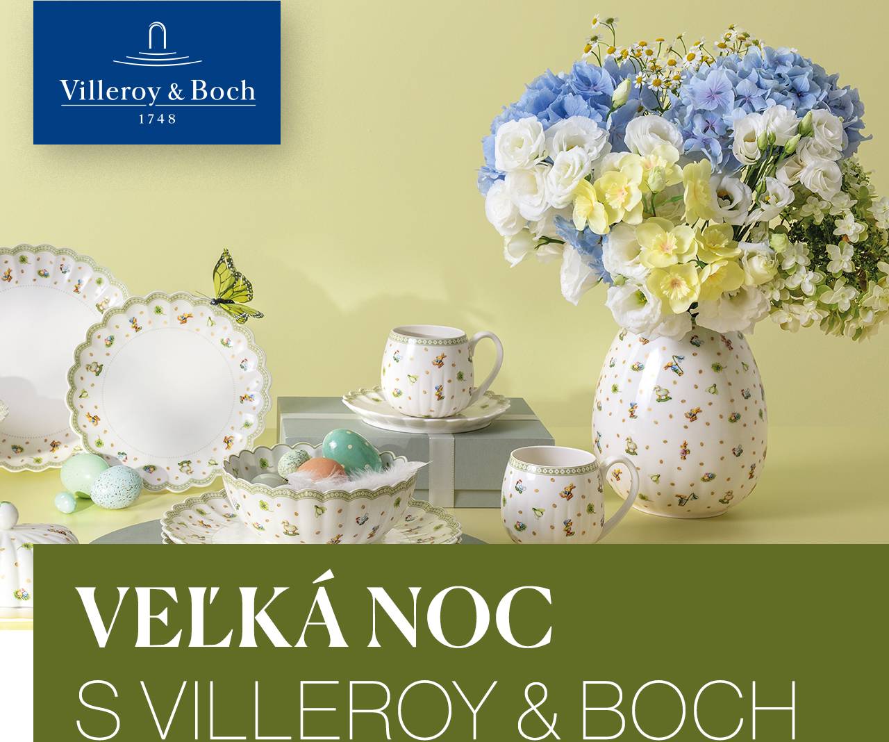 Privítajte jar s veľkonočnými kolekciami značky Villeroy & Boch. Pastelové farby a jemné detaily premenia váš sviatočný stôl na miesto plné radosti a jarnej atmosféry. Objavte novinky aj obľúbené kúsky, ktoré dodajú vašim Veľkej noci ten pravý štýl.