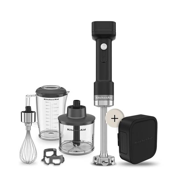Bezdrôtový tyčový mixér GO s príslušenstvom a batériou, 5KHBRV75BM, čierna mat