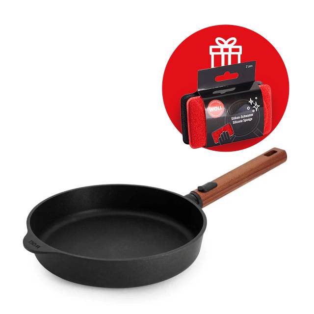 Nepriľnavá soté panvica Eco Logic QXR s drevenou odnímateľnou rukoväťou, Ø 24 cm