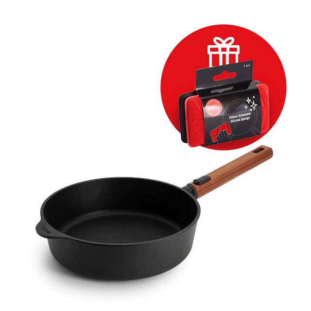 Nepriľnavá panvica Eco Logic QXR s drevenou odnímateľnou rukoväťou, Ø 24 cm