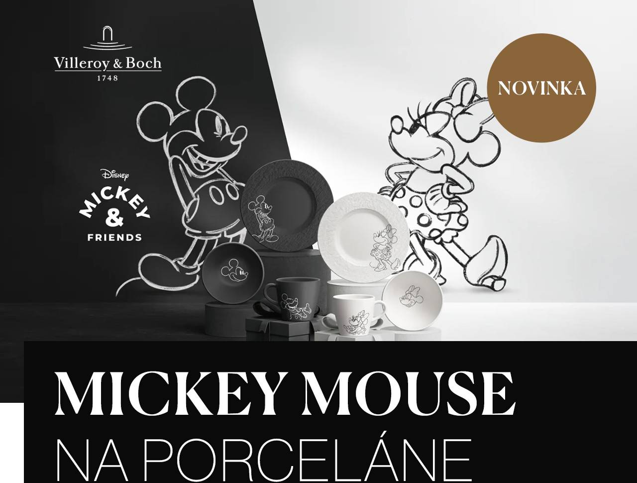 Nová kolekcia Manufacture Rock – Mickey Mouse od Villeroy & Boch v kombinácii black & white prináša nečakané spojenie elegancie, minimalizmu a hravosti. Výsledok? Porcelán, ktorý vás jednoducho baví.