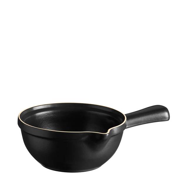 Keramická rajnica na omáčky a fondue BBQ, 1,2 l, čierna