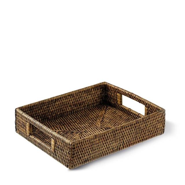 Ratanový servírovací podnos, kolekcia Radici, 32,5 x 26,5 cm, medovo hnedá