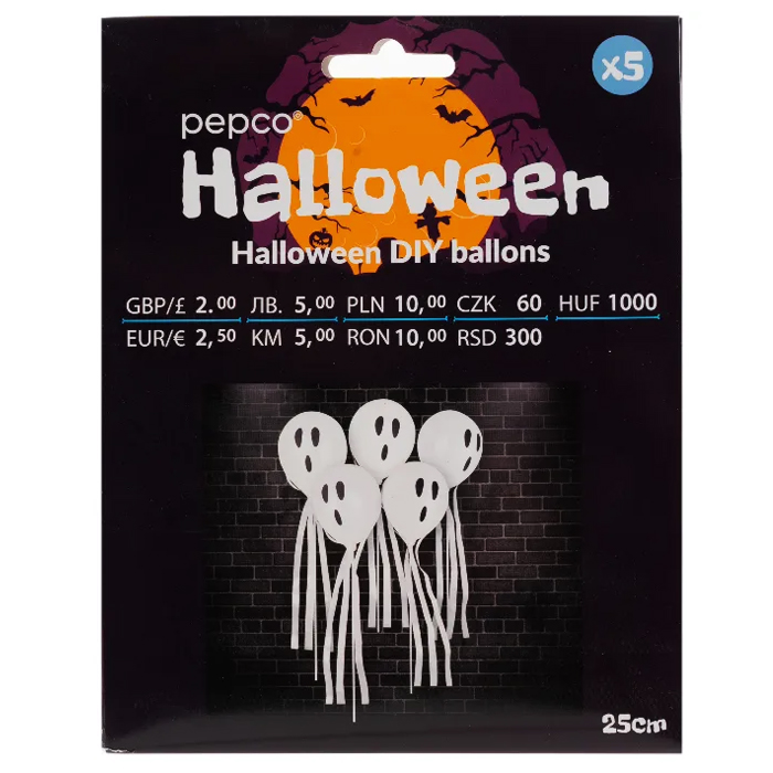 Halloween DIY Ghost Balloons (Pack of 5)