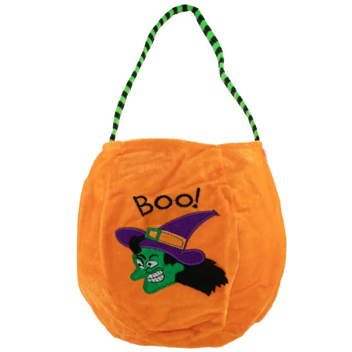 Halloween Plush Bucket Trick Or Treat - Orange