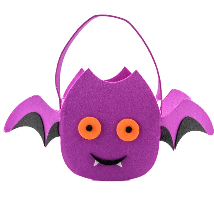 Halloween Trick Or Treat Felt Basket - Purple Bat