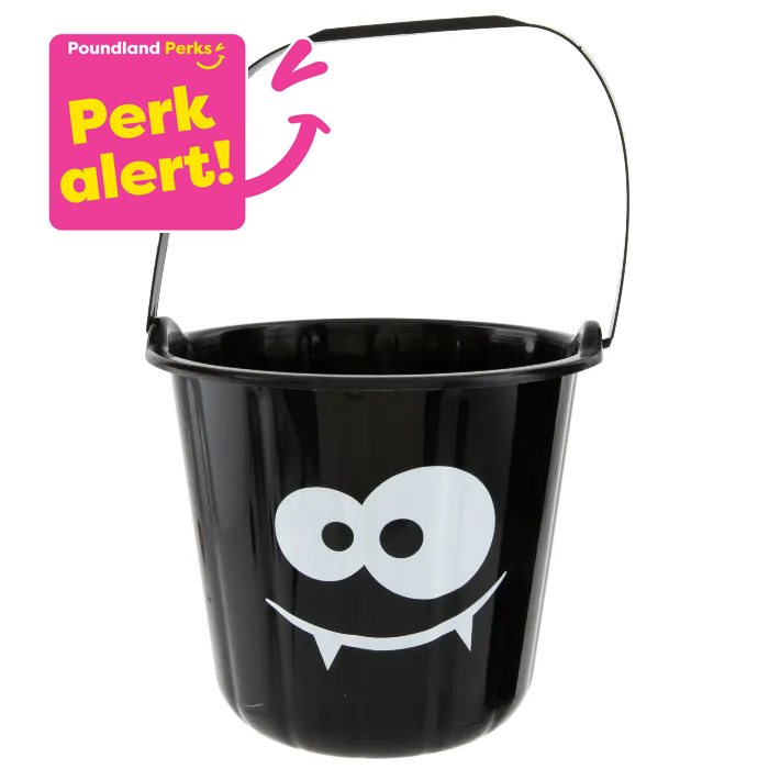 Halloween Plastic Bucket Trick Or Treat - Black