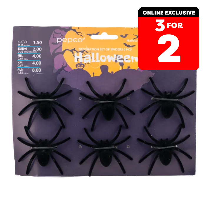 Halloween Decorative Spiders (Pack of 6) 