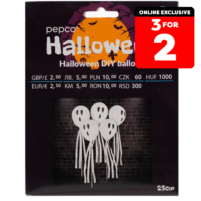 Halloween DIY Ghost Balloons (Pack of 5)