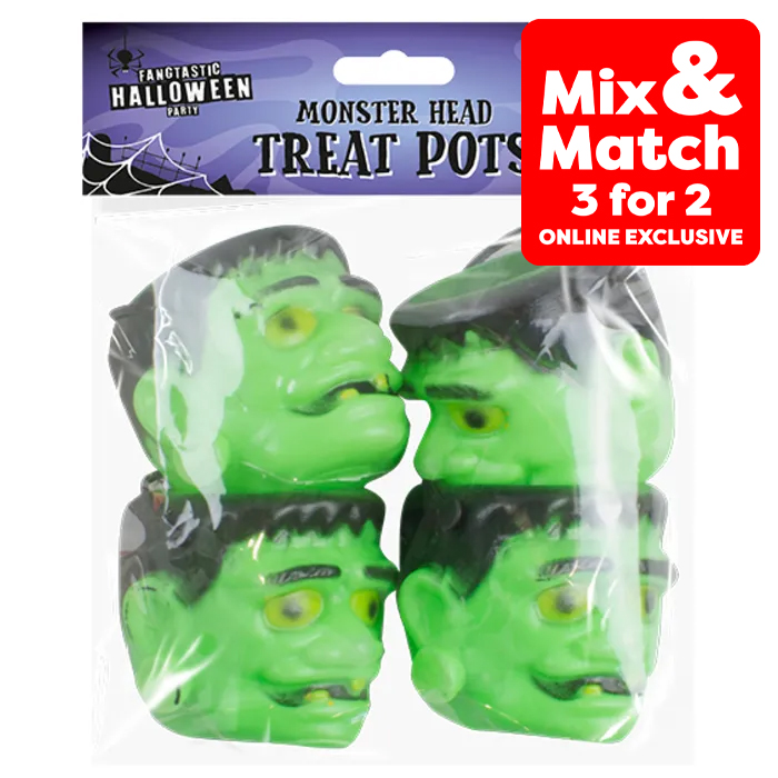 Halloween Treat Pots Frankenstein 4 Pack