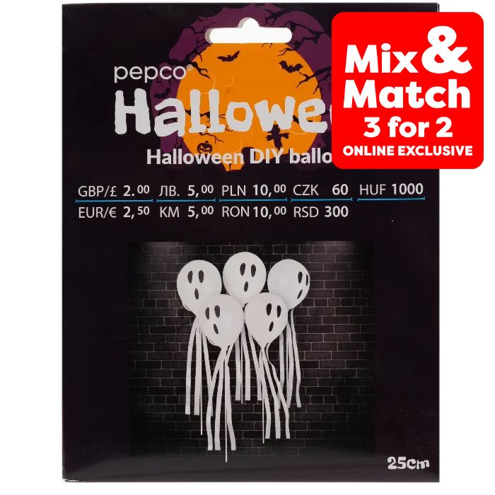 Halloween DIY Ghost Balloons (Pack of 5)