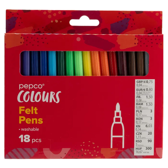 Pepco Felt Pens Markers (Pack of 18)