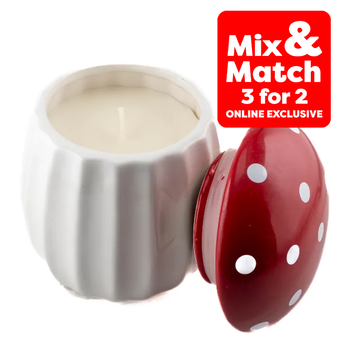 Autumn Ceramic Mushroom Scented Candle