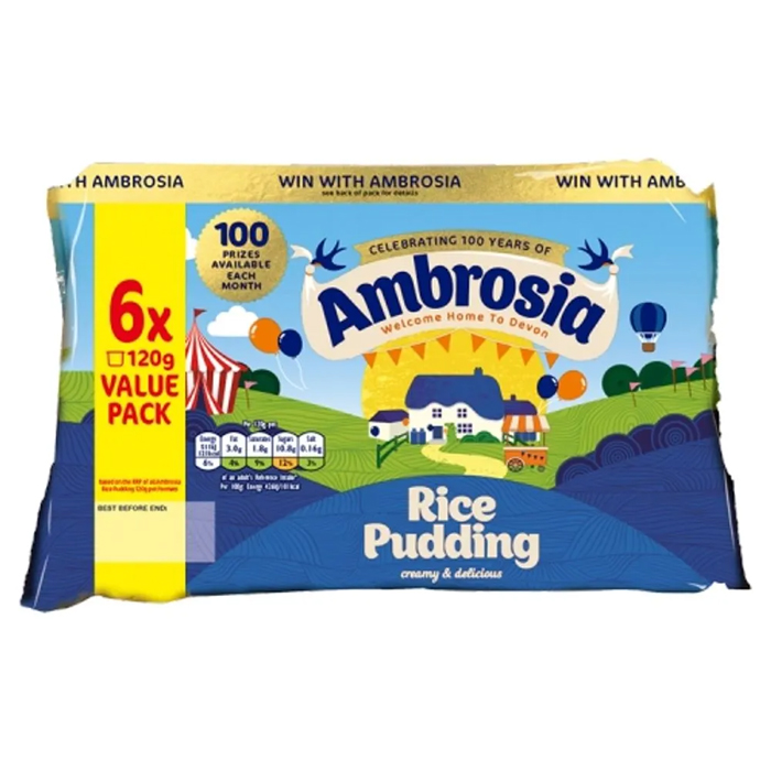 Ambrosia Rice Pudding ,120g (Pack of 6)