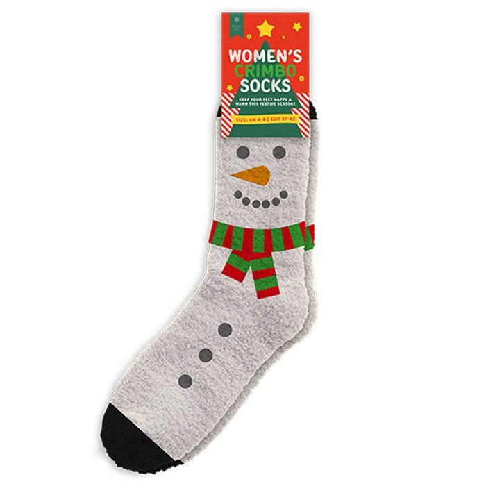 Christmas Ladies Novelty Socks - Snowman, Size 4-8