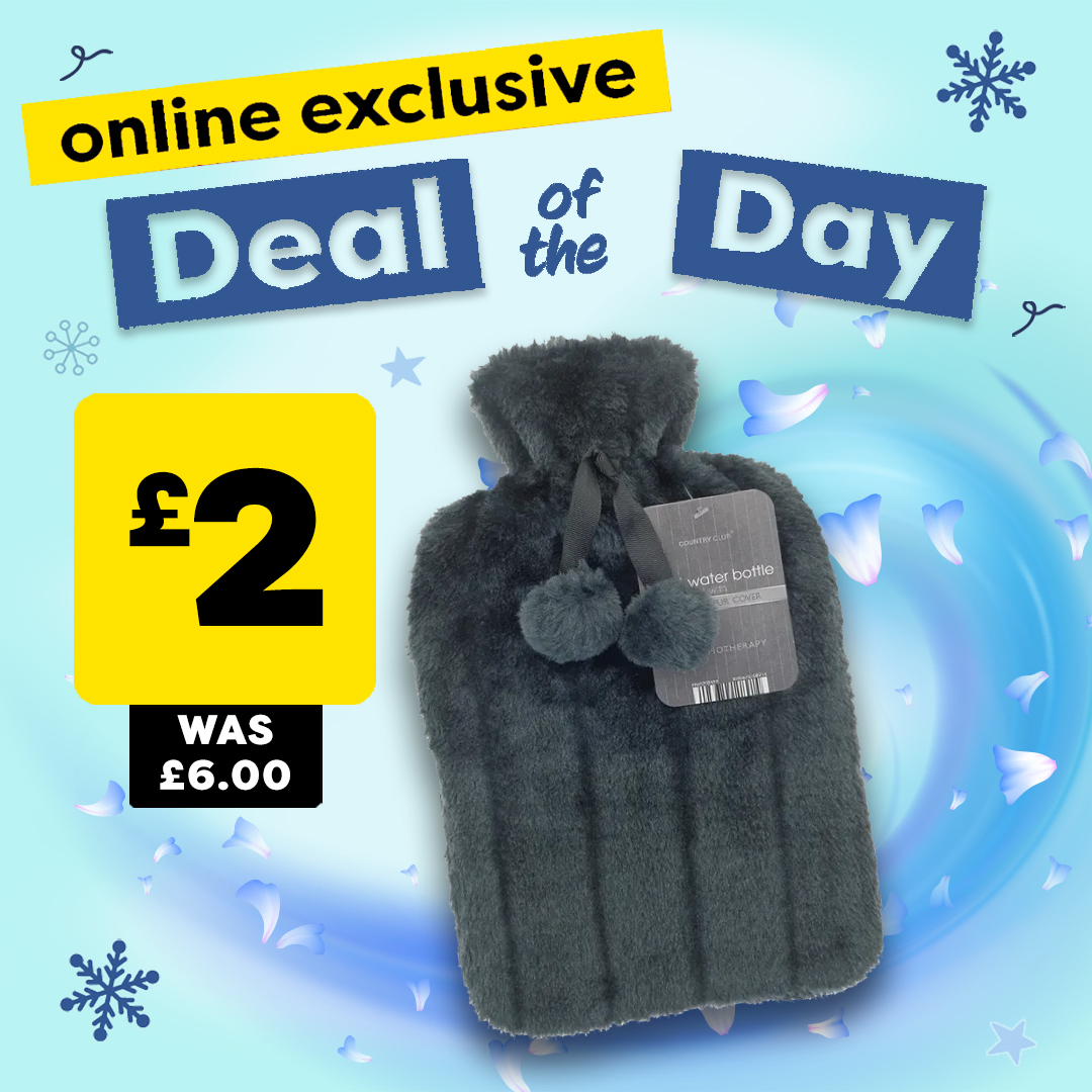 Country Club Hot Water Bottle With Faux Fur Cover - Grey