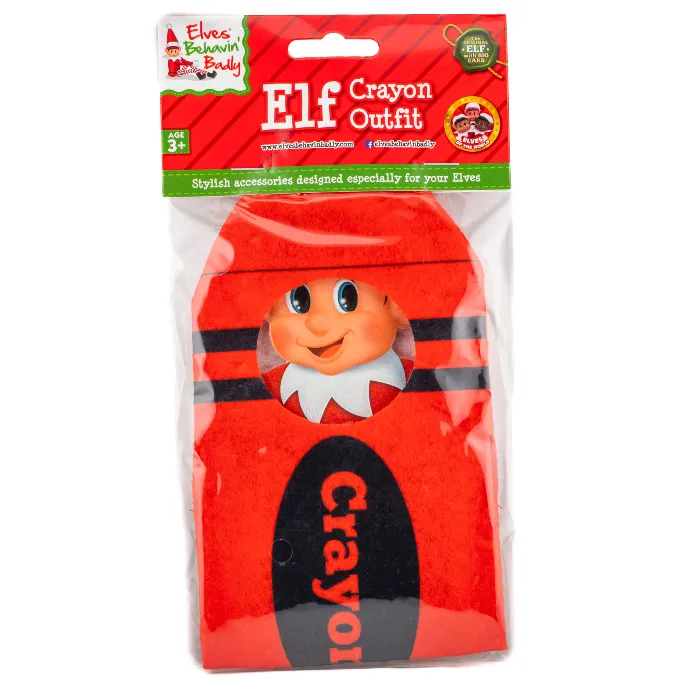 Christmas Elves Crayon Outfit - Red