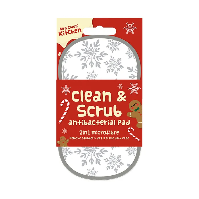 Christmas 2 in 1 Antibacterial Scrubbing Pad - Snowflakes