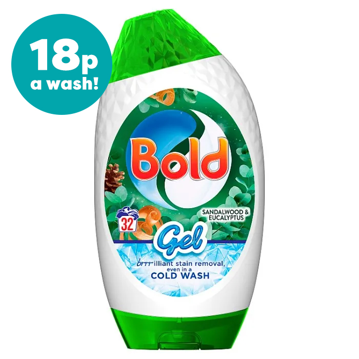 Bold Washing Liquid Gel Eucalyptus & Sandalwood, 32 Washes