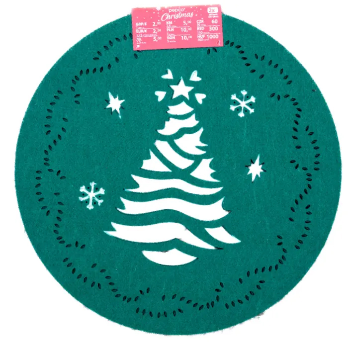 Christmas Felt Tablemat - Green (Pack of 2)