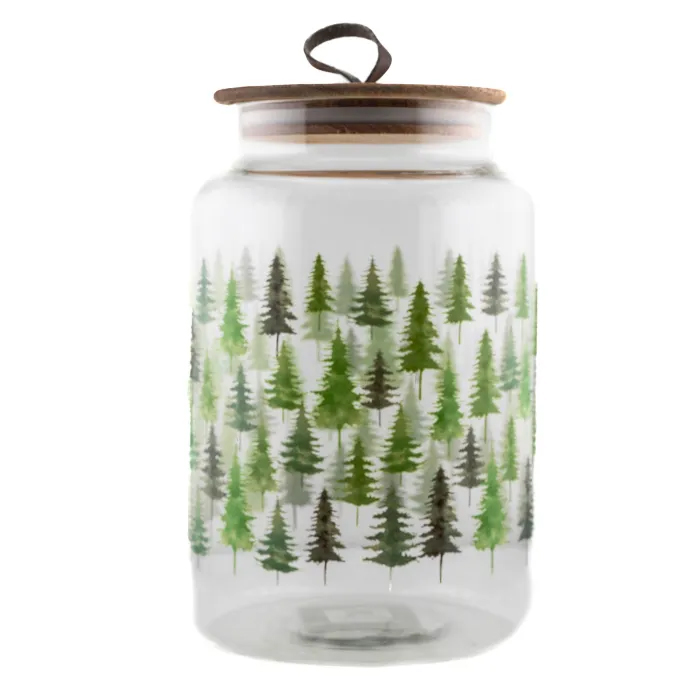 Christmas Glass Jar With Wooden Lid, 1650ml