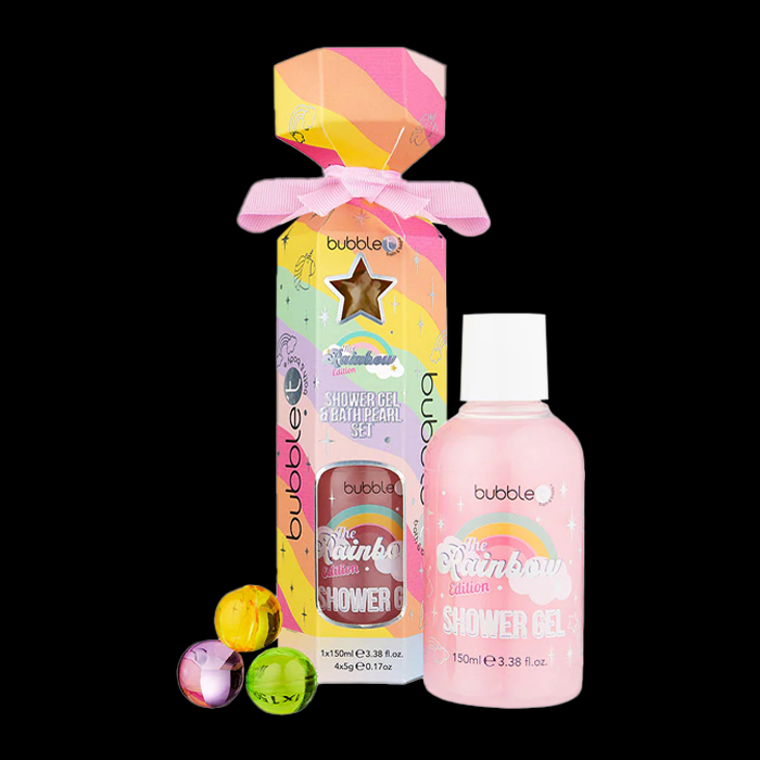 Bubble T Rainbow Shower Gel & Bath Pearl Cracker Gift Set