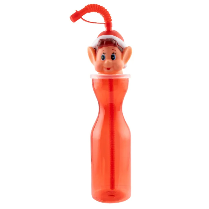 Christmas Elf Bottle with Straw