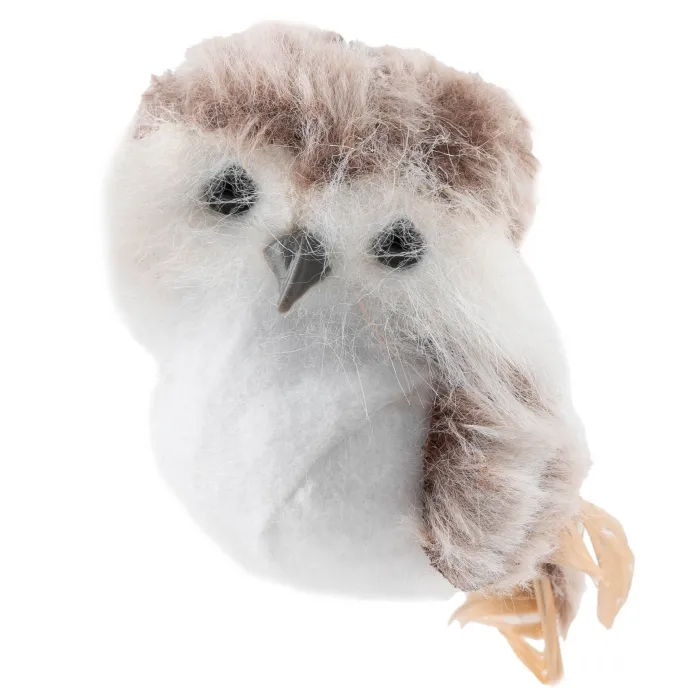 Christmas Furry Owl Pendant Decoration - Brown