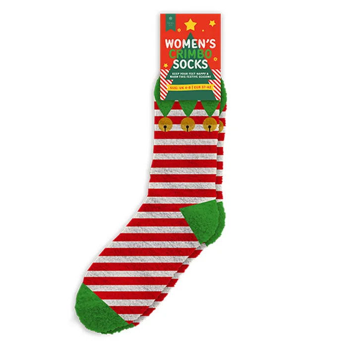 Christmas Ladies Novelty Socks - Elf, Size 4-8