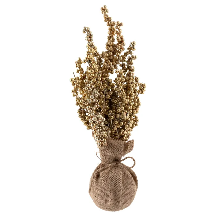 Christmas Small Berries Table Decoration - Gold