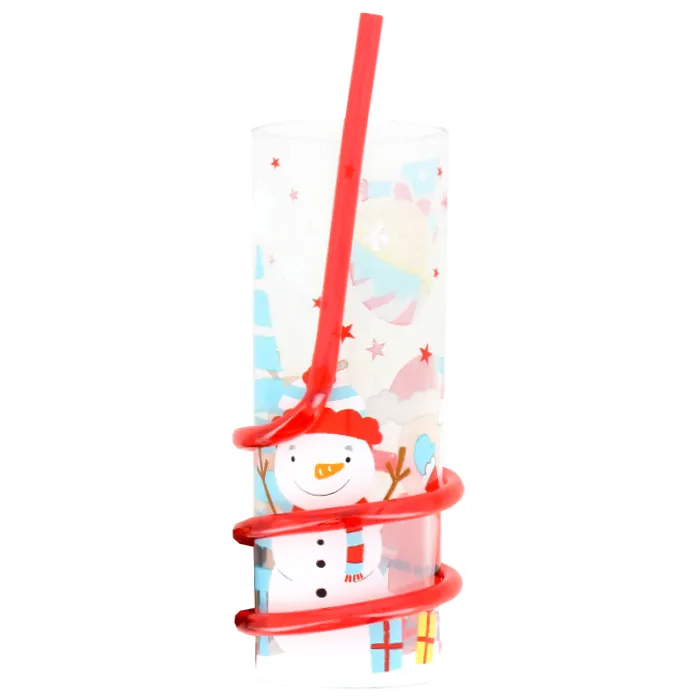 Christmas Spiral Straw Tumbler - Santa & Friends