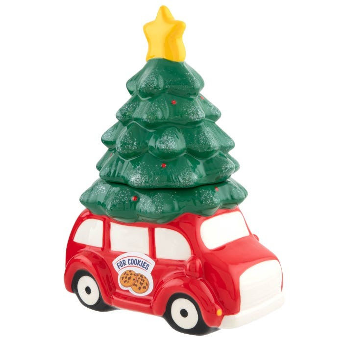 Christmas Tree & Car Cookie Jar