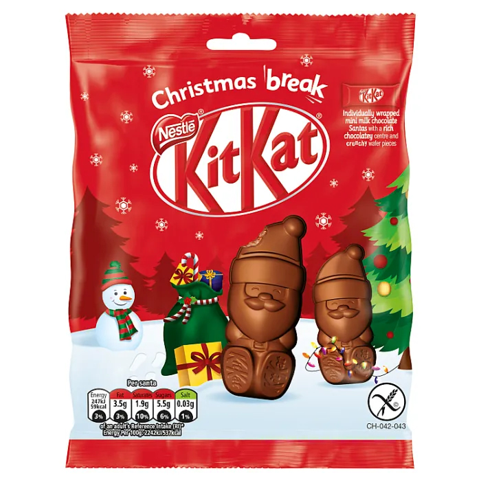 Nestle KitKat Milk Chocolate Santas, 55g (Pack of 5)