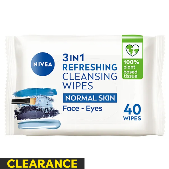 NIVEA Biodegradable Refreshing Cleansing Wipes, 40pc