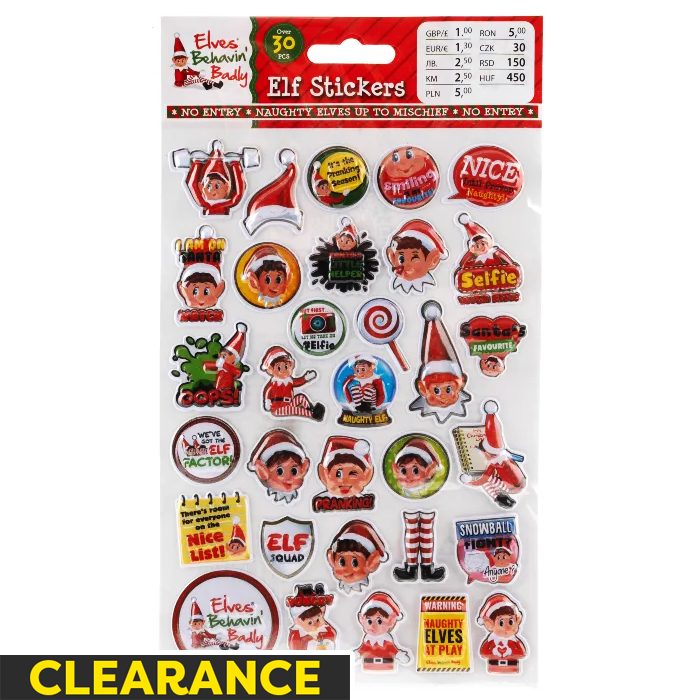 Christmas Elves Behavin' Badly Sticker Set