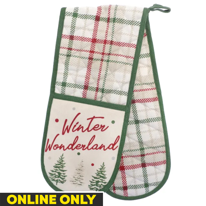 Christmas Country Club Double Oven Glove - Winter Wonderland