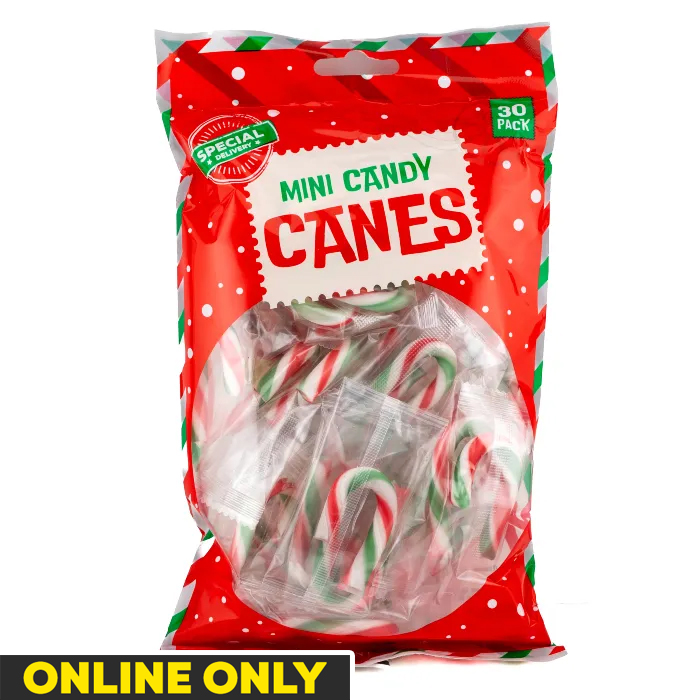 Christmas Special Delivery Mini Candy Canes (Pack of 30)