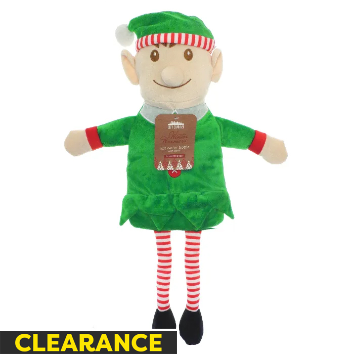 City Comfort Christmas Elf Hot Water Bottle With Cover