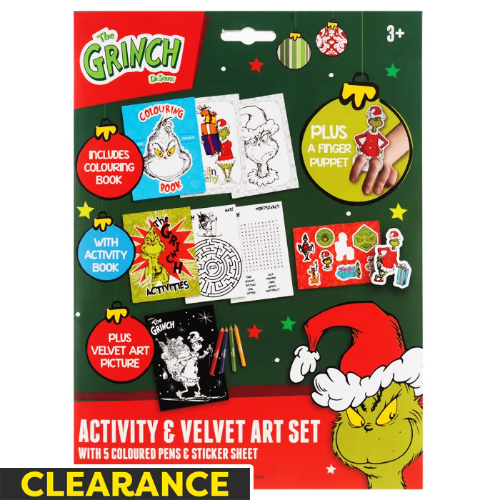 Christmas Grinch Festive Activity & Velvet Art Set