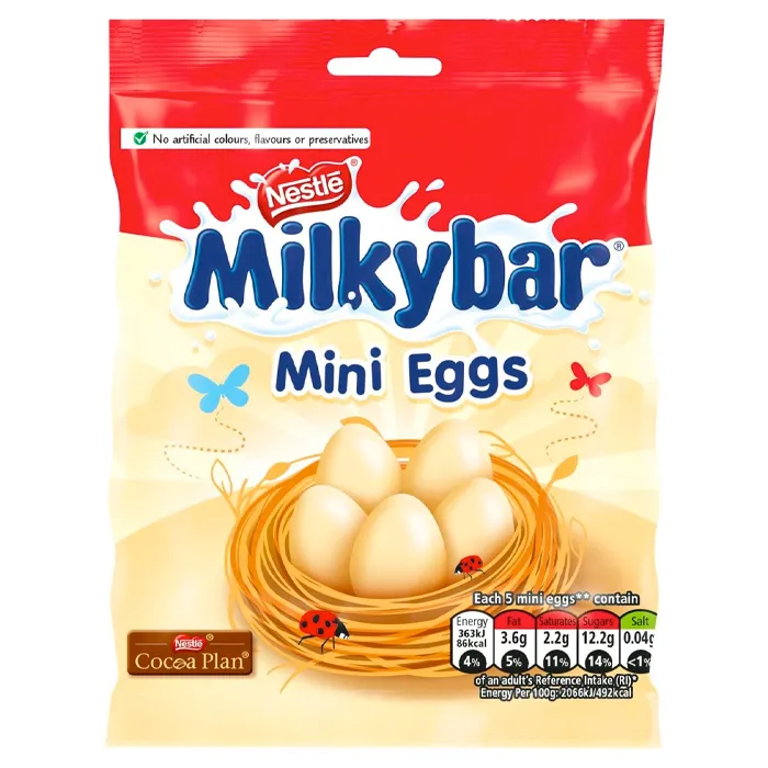 Milkybar White Chocolate Mini Eggs Sharing Bag, 80g