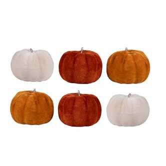 Mixed Velvet Pumpkins (Pack of 6)