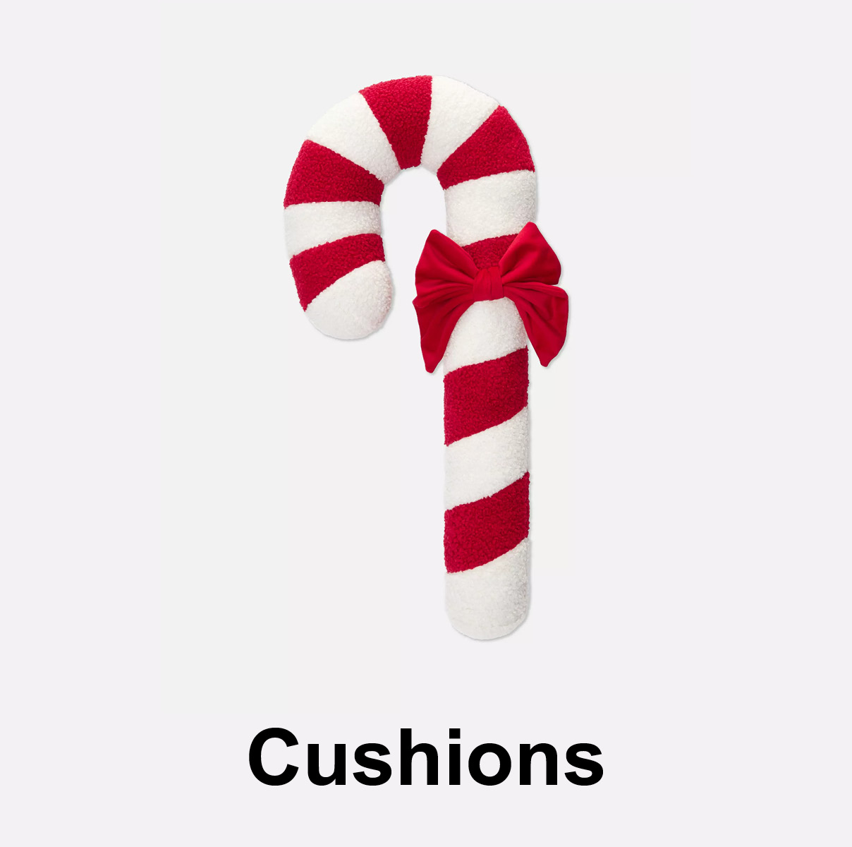 Bow Detail Candy Cane Cushion