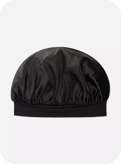 Black Satin Hair Bonnet