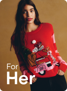 Woman wearing a Christmas jumper