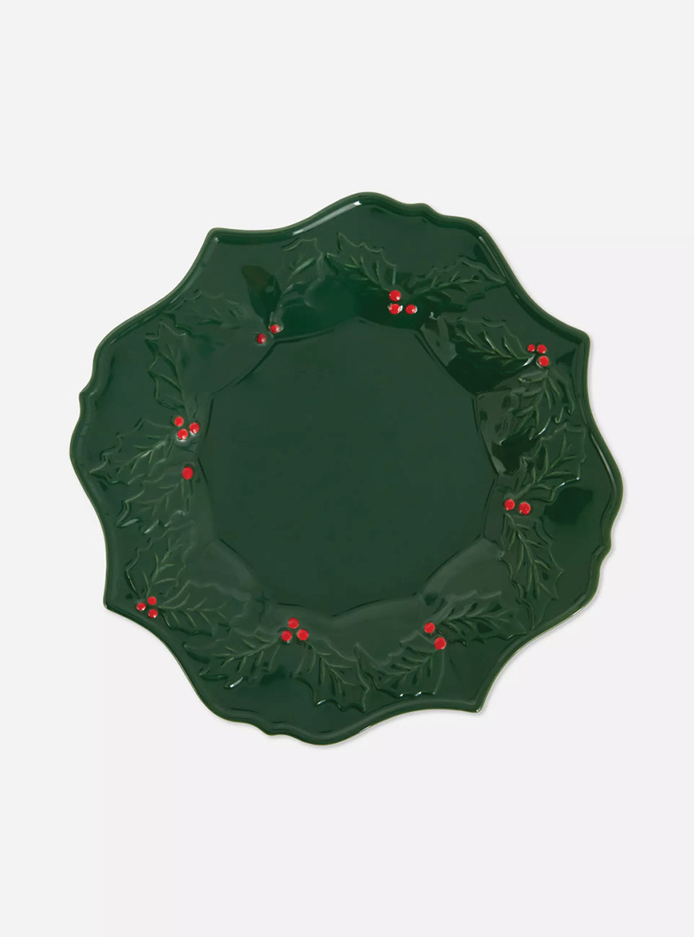 Green Holly Leaf Side Plate