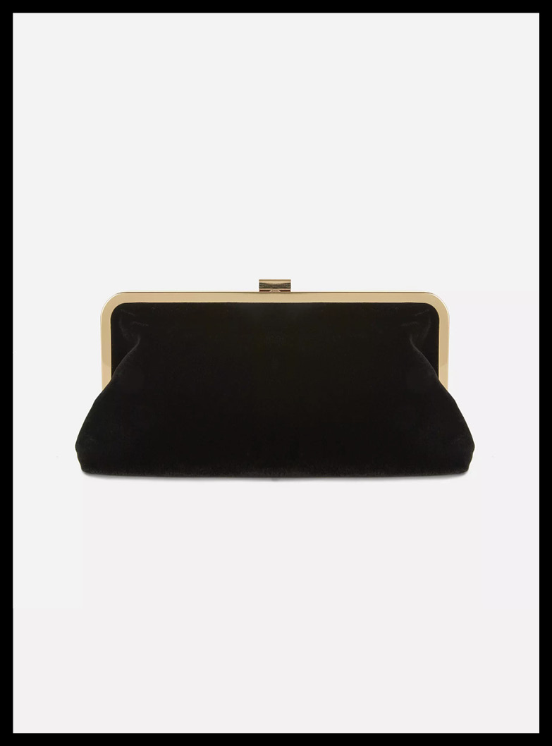 Velvet Frame Clutch Bag