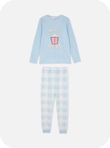 Blue Popcorn Fleece Pyjamas