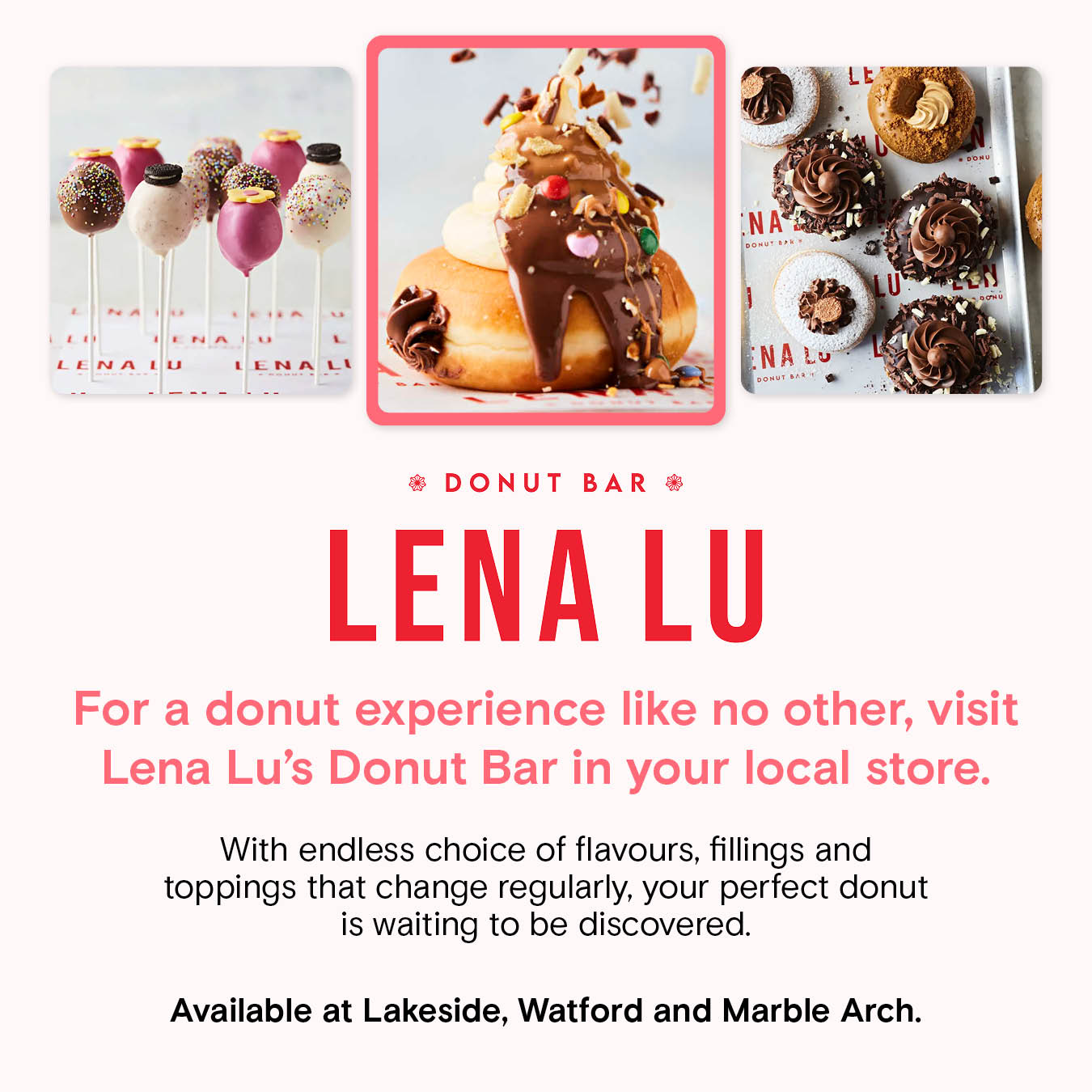 Banner showcasing Lena Lu doughnuts 